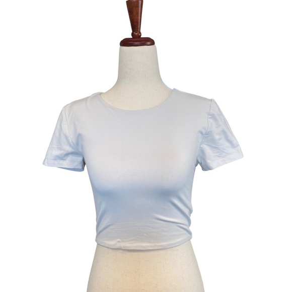 Babaton Tops - Babaton Contour White Scoop Neck Crop Top Medium